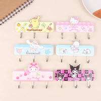 Hello Kitty, Cinnamoroll, Kuromi, PompomPurin, ตะขออะคริลิคการ์ตูน, ตะขอไม่มีร่องรอย, เหมาะสำหรับห้อ