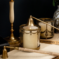 進口歐式古典黃銅滅燭器香薰蠟燭酒精燈滅燭罩手持熄燈滅燭工具