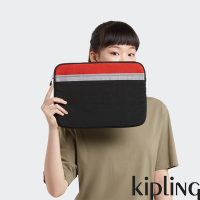 Kipling 深灰拼接磚紅橘13吋筆電收納包-LAPTOP SLEEVE 13