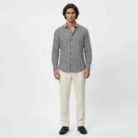 VENGOZ Kemeja Pria - Oliver Stripe Shirt Slim Fit Black S