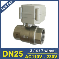 AC110-220V BSP/NPT 1" Electric Automated Valve With Indicator 3/4/7 Wires TF25-S2-C Stainless Steel DN25 Metal Gear CE/IP67