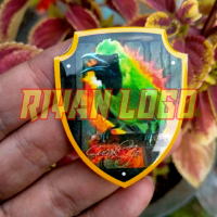 Emblem Sangkar Cucaak Hijau 3D Riyan Logo Aluminium 5x4,2cm dengan Baut Pemasangan