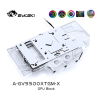 BYKSKI Water Cooling Block for GIGABYTE RX5500XT Gaming OC 8G 5V 3PIN/12V 4PIN A-RGB /RGB Light