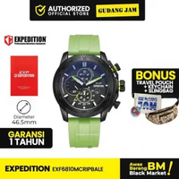 Jam Tangan Pria Analog Expedition E 6810 MCR Stainless Steel Strap Green Black
