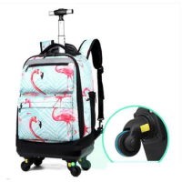 kids travel trolley bag 18 inch School Rolling backpack Bag teeangers Children wheeled backpack for girl school bag with wheels