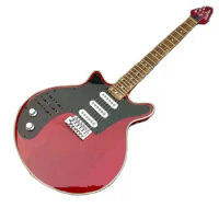 Left handed Brian May Wine Red Electric Guitar Thri Burns Pickups 24 Frets High Quality Guitar