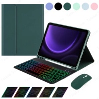 Rainbow Backlit Keyboard for Samsung Galaxy Tab S9 FE Case 10.9 inch Keyboard Case for Galaxy Tab S9 FE Keyboard SM-X510 X516B