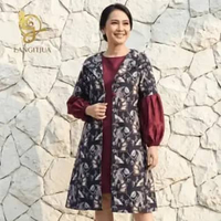 LANGITJUA - Tunik Lidya - Atasan Batik Kerja Wanita Lengan Panjang size LD 90 LD 96 LD 100 LD 104 LD
