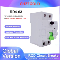 RCD ELCB RCCB TYPE A AC B 220V 230V 400V 10MA 130MA 100MA 300MA 10KA Good Quality 2P 4P RCBO MCCB MC