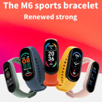M6 Smart Bracelet Touch Screen Sports Fitness Heart Rate Blood Pressure Monitor IP67 Waterproof Colorful M6 Watch Band Wristband