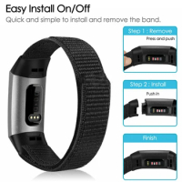 Nylon Loop Strap For Fitbit Charge 3 4 Smart Watch Band Sport Women Men Bracelet Replace Wristband Charge4 3 SE Correa Accessory