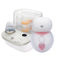 【C-more 新貝樂】K2高效能溫奶消毒烘乾鍋+HandFree修護免持電動吸乳器(小饅頭 母親節禮物)