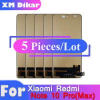 5 Pcs For Xiaomi Redmi Note 10 Pro / Note 10pro Max LCD Display With Touch Screen INCELL Digitizer Assembly Replacement Parts