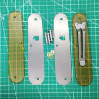 1 Pair Custom Made PEI Scales with Stainless Steel Pocket Clip for 91 mm Victorinox Swiss Army Knife ULTEM Scale DIY for SAK