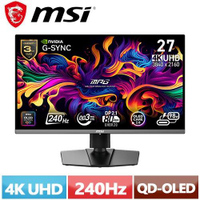 MSI微星 27型 MPG 272URX QD-OLED 4K 電競顯示器