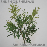 滿280元出貨 仿真花 假花 可開發票 仿真綠植羅漢松竹葉山水意境中國風盆栽植物客廳軟裝書房陶瓷盆景
