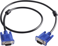 KABEL VGA STD 1,5M Male To Male Hitam dengan Ferrite untuk Cpu ke Monitor Laptop ke Proyektor TV