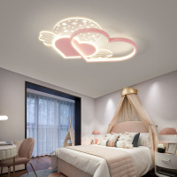 廣東中山燈具兒童臥室燈簡約現代女孩房間燈北歐創意愛心吸頂燈