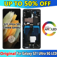 6.8" Original AMOLED For Galaxy S21 Ultra 5G G998 G998U Display Touch Screen Digitizer For Galaxy S21Ultra G998B LCD with Frame
