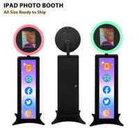 LCD Screen IPAD Photo Booth With Ring Light For Party Events Protable Ipad Photobooth With Flight Case Selfie Photo Booth