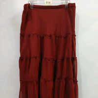 (414) ROK MIDI SILK MERAH