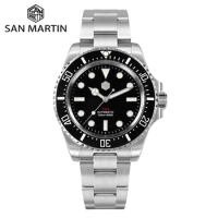 San Martin Luxury GR5 Titanium Men Diver Watch Enamel Dial 40mm PT5000 Automatic Mechanical Watches BGW-9 Waterproof 300m SN0111