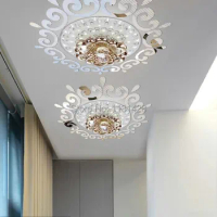 MEYA Top Ceilling Mirror Wall Sticker ,Top Lighting The Ceiling Chandelier Around Decorative Mirror Frame Sticker