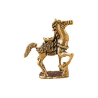 Chinese Horse Statue Brass Tabletop Ornament Animal Figurine Crafts Desktop Figure for Bookshelf Cabinet Desktop Living Room