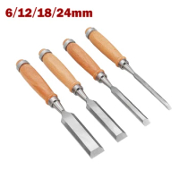 Professional Wood Carving Chisel 6/12/18/24mm Carpentry Flat Chisels DIY Woodworking Woodcut Carving Knife