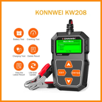 KONNWEI KW208 Circut Battery Analyzer Car Battery Tester 12V 100 To 2000CCA Cranking Charging Pk BM550 12 Volts Battery Tools
