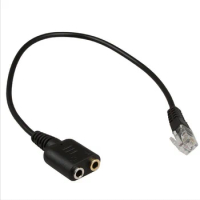 Dual 3.5mm to rj9 crystal headset adapter 0.25m cable