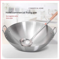 COD <<TWS SELECT>>HIGH QUALITY Stainless Steel Wok with Double Ears High Quality/Double Handle Wok/K