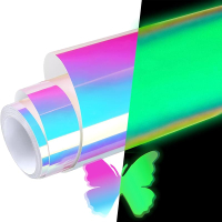 Glow in The Dark Vinyl 12" x 6 ft Permanent Adhesive Vinyl Holographic Iridescent Vinyl Opal White G