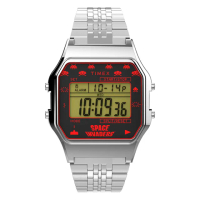 【TIMEX】天美時 x T80 x Space Invaders 限量聯名電子錶(銀 TXTW2V30000)