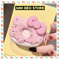 Vỏ ốp Airpod Case Airpods 2 3 Pro Pro 2 Do-nut Nơ Hồng kèm móc khóa cao cấp - Anh Béo Store