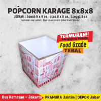 Kantong Dus Kemasan Box Popcorn / Karage uk 8x8x8 cm Foodgrade ( Isi 10 Pcs )