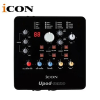 New version ICON upod nano Sound card Plug play 2 mic-In/1 guitar-In,2-Out USB Recording Interface+48V phantom power equipped