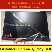 Original 14'' FHD 1920*1080 LCD For Asus ZenBook Flip 14 UX481 UX481F series Laptop LCD Panel Touch Screen Assembly Upper Part