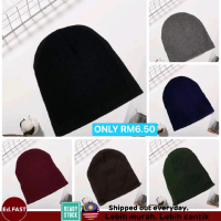 【Ready stock 】Fashion unisex men/women winter beanie plain knit hat snow cap Topi.
