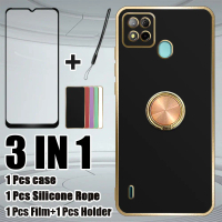 Sarung telefon lembut silikon bergalvani 3-dalam-1 untuk Itel A57, A57 Pro, A611W, dengan filem peli