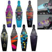 1Pcs Plastic Printed Pattern Removable Mud Guard Wings Fixed Gear Bicycle Part Bike Saddle Fender Rear Mudguard