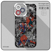 Marvel Cartoon Spiderman Three Clear Case For Samsung Galaxy S23 S22 S21 S20 S10 FE Ultra Plus Note 10Lite 10Plus A50 A20s