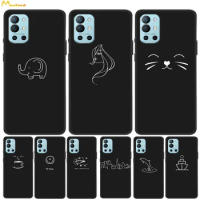 Black Hollow Case For Oneplus 9R Silicone Cover Coque One Plus 9 Pro 8T Phone Cases Cartoon Protective Soft TPU Bumper Fundas