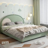 【Taoshop 淘家舖】QY - 雲境之夢兒童實木床架 - QY-ETC030 真皮(211*160*120cm 不含床墊)