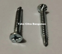 skrup sekrup reng baja ringan / holo 1 1/2 inch diameter kpala 0,7 cm