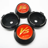 4pcs 65mm For VS W WORK Car Wheel Center Hub Cap Cover 45mm Emblem Badge Sticker Auto Styling Accessories