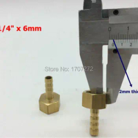 copper fitting 6mm Hose Barb x 1/4" inch Female BSP Brass Barbed Fitting Coupler Connector Adapter