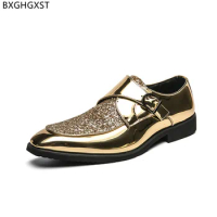 Formal Slip on Shoes Men Loafers Patent Leather Shoes Men Monk Strap Men Dress Shoes Office 2024 Soulier Homme Cuir Italien