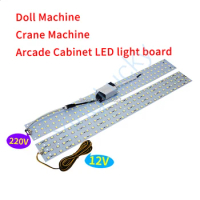 LED Light Board for Toy Crane Machine, Suitable for 80cm Wide Doll, Arcade Cabinet Accessories, 50cm Long Strip, 12V, 220V