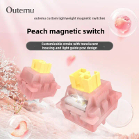 สวิตช์แม่เหล็กเงียบ, กลีบดอกส้ม Outemu, 2 พิน, 10 ชิ้น, คีย์สเต็ปปรับได้, เหมาะสำหรับเกม FPS โดยเฉพา